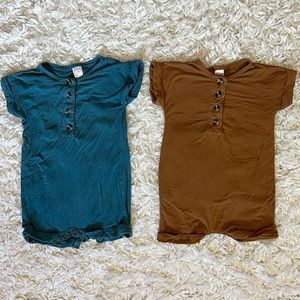 Lou Lou and Company Rompers in Luke and Owen, Size 6-12 Months